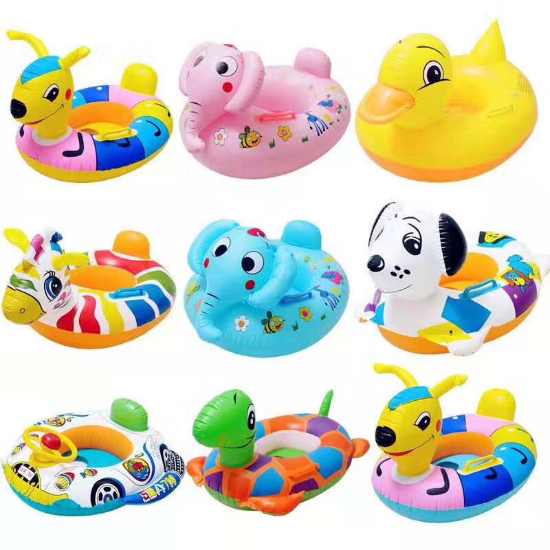 PVC inflatable children seat mermaid lead boat handle new animal seat circle manufacturers hot sales Item Picture