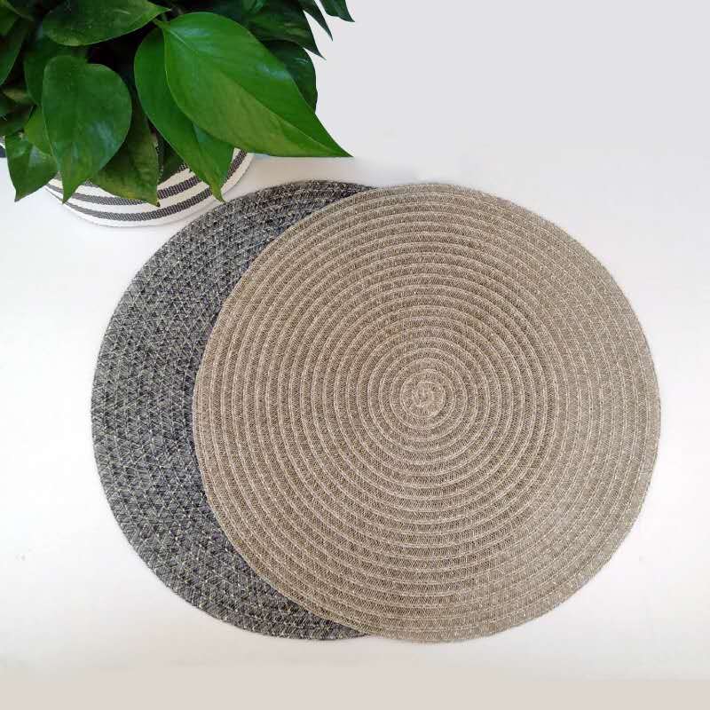 Xuan Ma Japanese Korean Style Round Placemat Tesla Placemat Solid Color Western Placemat Pvc Wear-Resistant Hotel Washable Placemat details Picture