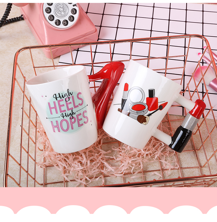 Home Water Cup Office Women's Makeup Cup Home Drinking Water To Send His Girlfriend Ceramic Cup Gift Super Cute Water Cup God undefined
