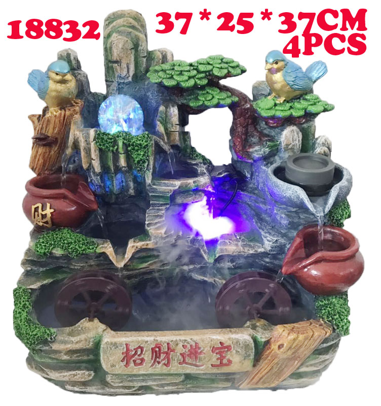 18835假山工艺品流水喷泉风水轮树脂摆件创意树脂工艺家居装饰品详情图9
