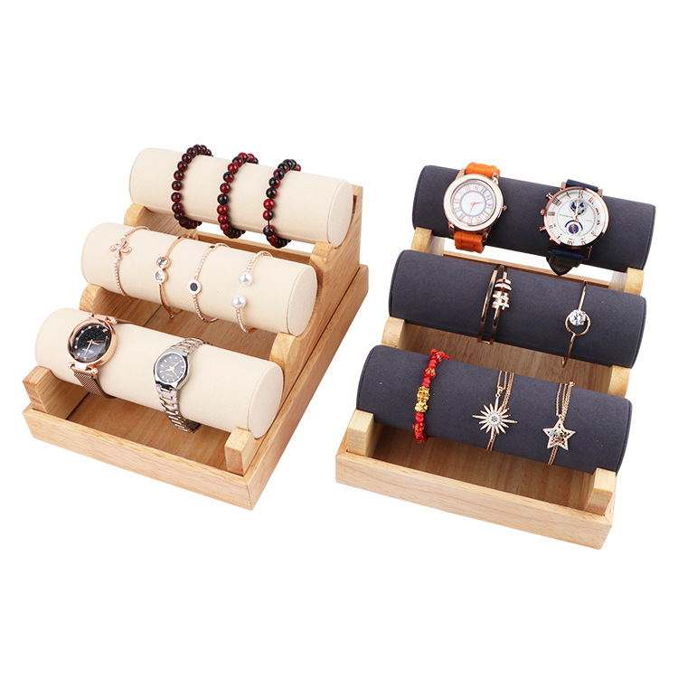 Solid wood three detachable bracelet bracelet display shelf original wood watch display shelf jewelry shelf jewelry display shelf