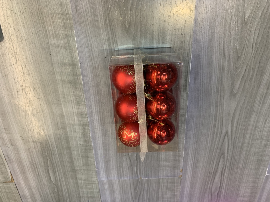 Christmas decorative balls, 5cm in size, 12 pieces with star patterns