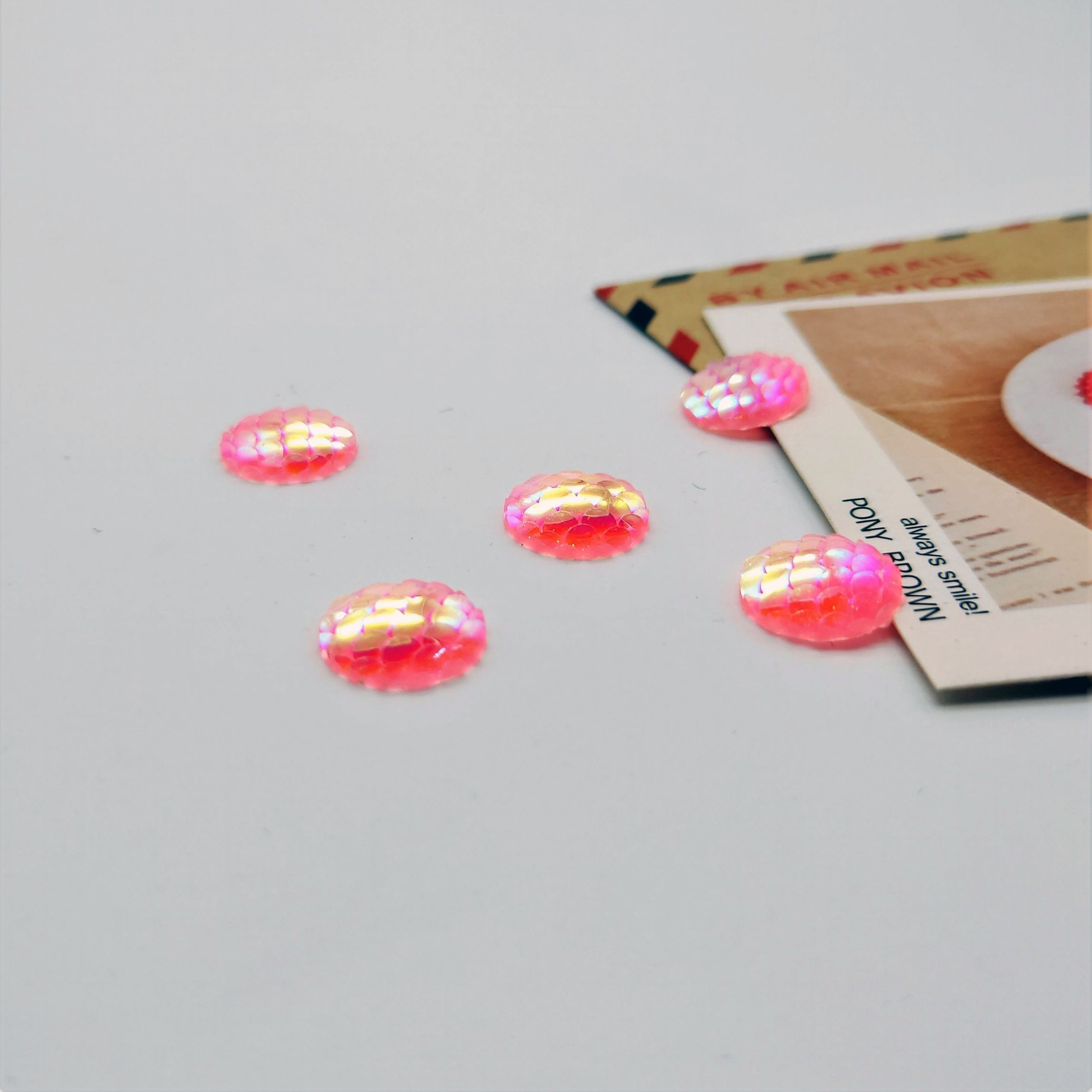 Resin round fish scale 12mm ring face, handcrafted diy hairpins, earrings, accessories, Hanfu accessories Application Scenario