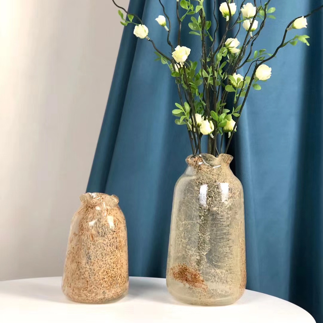 Nordic light luxury glass vases for home decoration, glass bottle flower arrangements, creative office ornaments, everlasting flower crystal balls paired with glass handicrafts