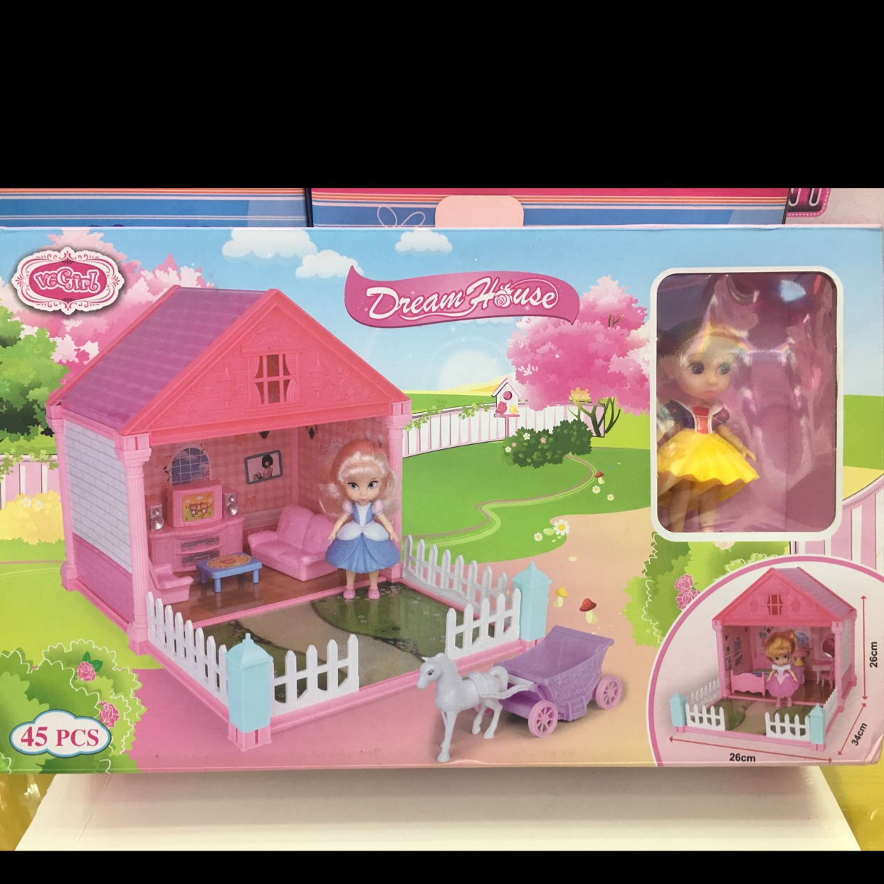 Mini dolls build house of blocks in every house full figure