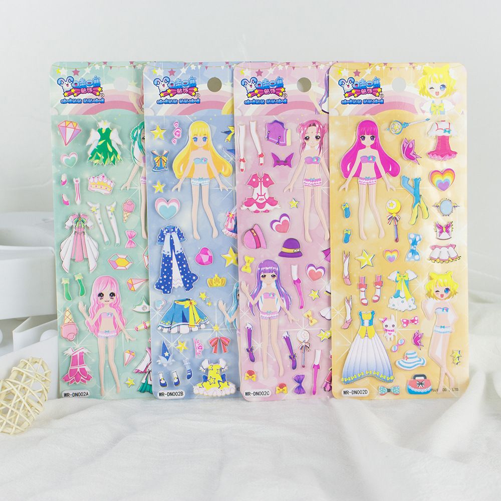 Wahi factory direct selling puzzle fun dressing children's paste DIY puzzle children casual paste full figure