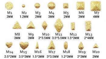 DIY matte pyramid water drop metal nail accessories for nail art full figure