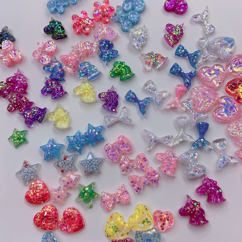 Shuzhi Flash Powder Series 1 Resin Accessories Mobile Phone Refrigerator Patch Fuwode A111 Specification image
