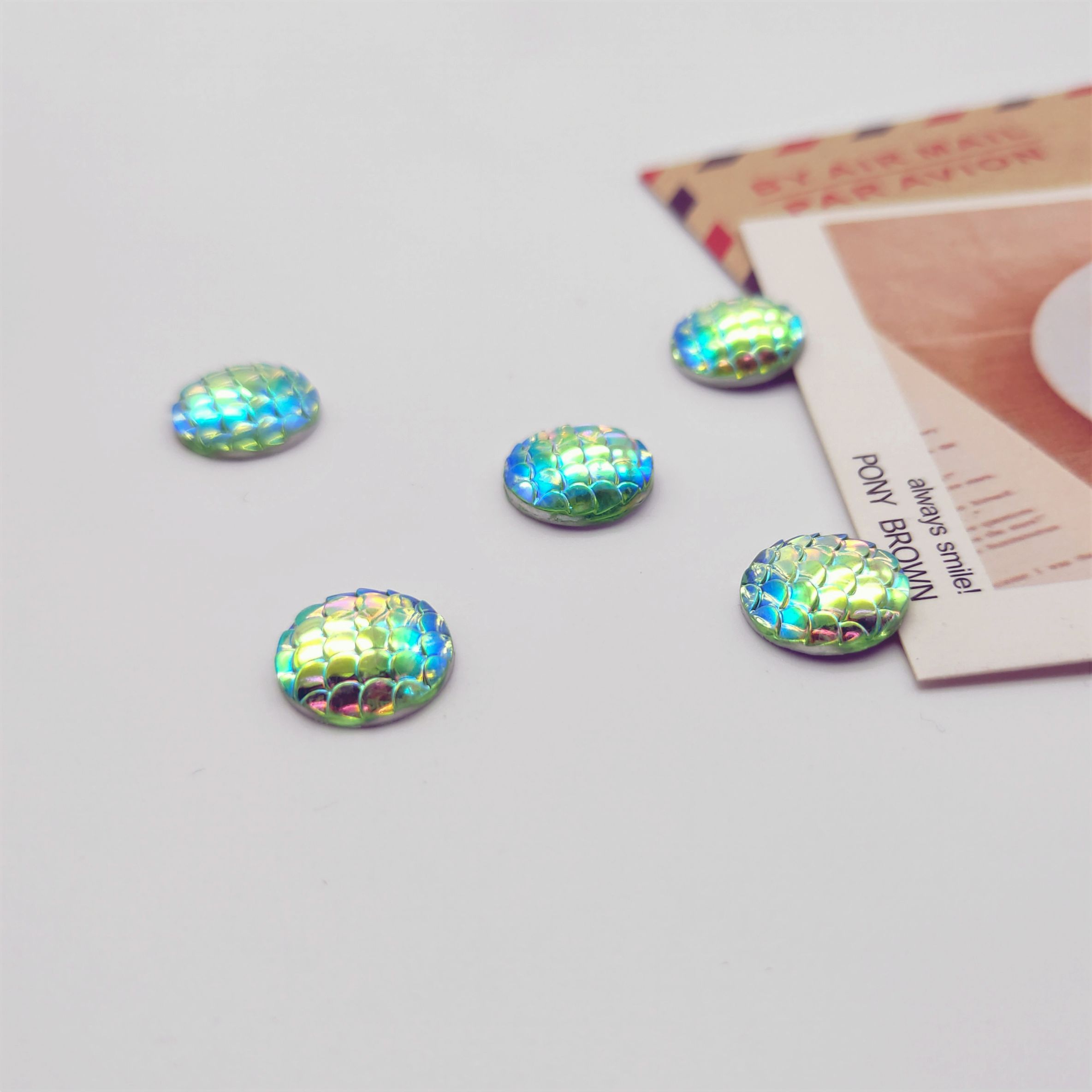 Resin round fish scale 12mm ring face, handcrafted diy hairpins, earrings, accessories, Hanfu accessories undefined