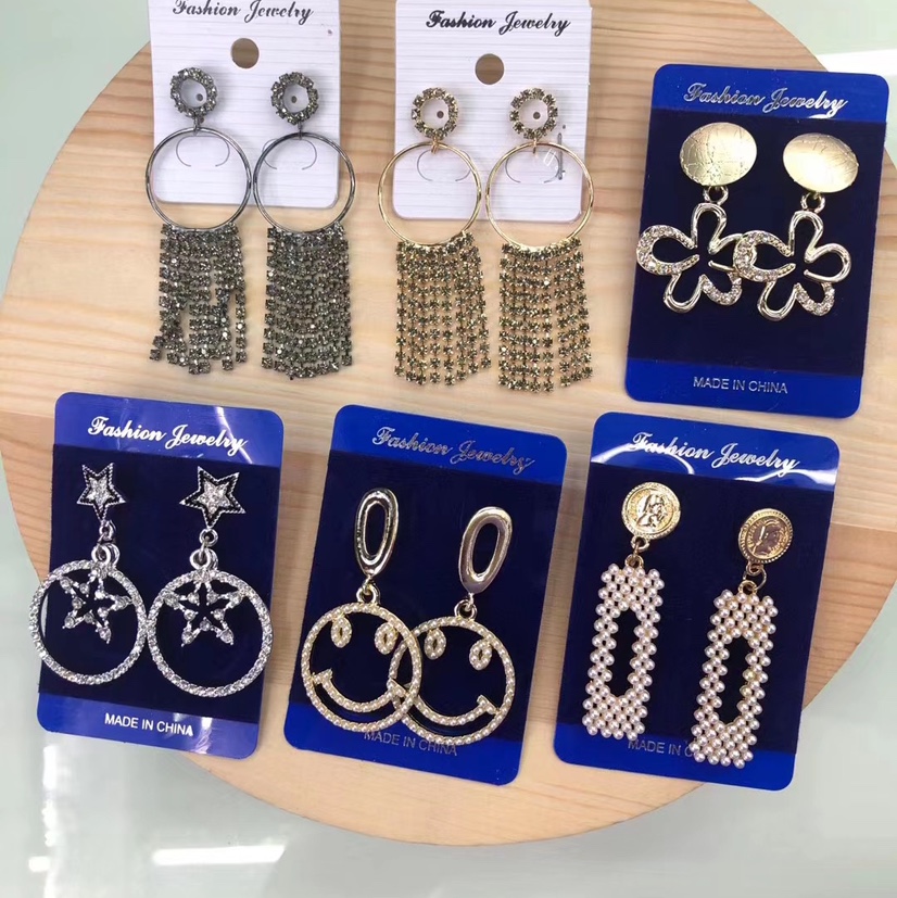 Korean jewelry fashion earrings in domestic market 2020 fashion floor style silver needle hand leading manufacturer wholesale