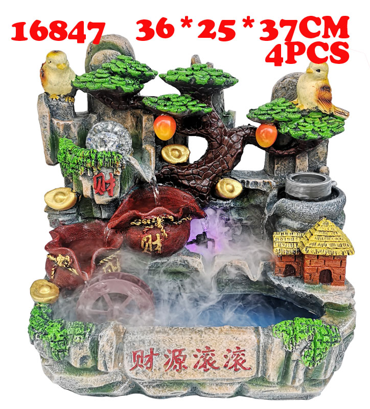 18835假山工艺品流水喷泉风水轮树脂摆件创意树脂工艺家居装饰品详情图12