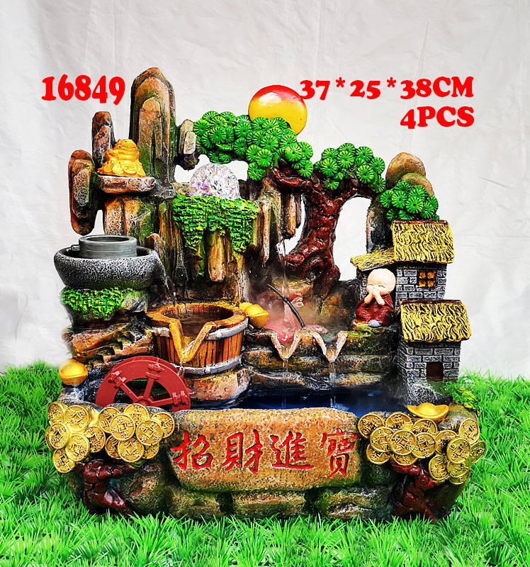 18835假山工艺品流水喷泉风水轮树脂摆件创意树脂工艺家居装饰品详情图3