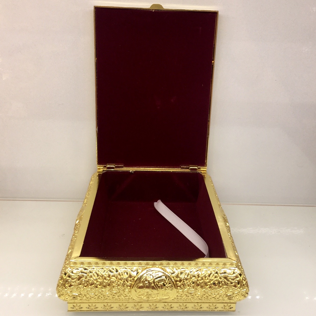 穆斯林经书盒 首饰盒 小号锌合金古兰经盒 Z1010S+锌架 金滴黑详情图6