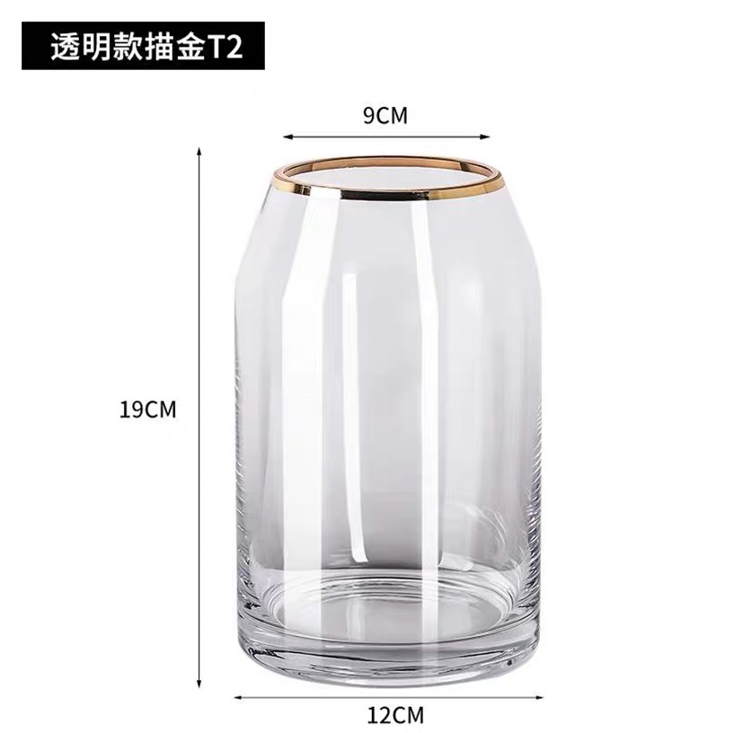 Nordic minimalist and light luxury hand-painted gold glass vases, creative design style, countertop flower arrangement, home decoration factory direct sales and wholesale Specification image