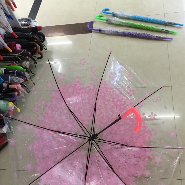 透明樱花伞细节图