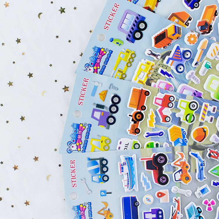 Wahi Q version colorful cartoon fashion educational transportation foam stickers can be customized wholesale details Picture