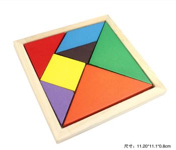 木制玩具现货供应 儿童益智玩具批发 七巧板 智力积木七块拼图