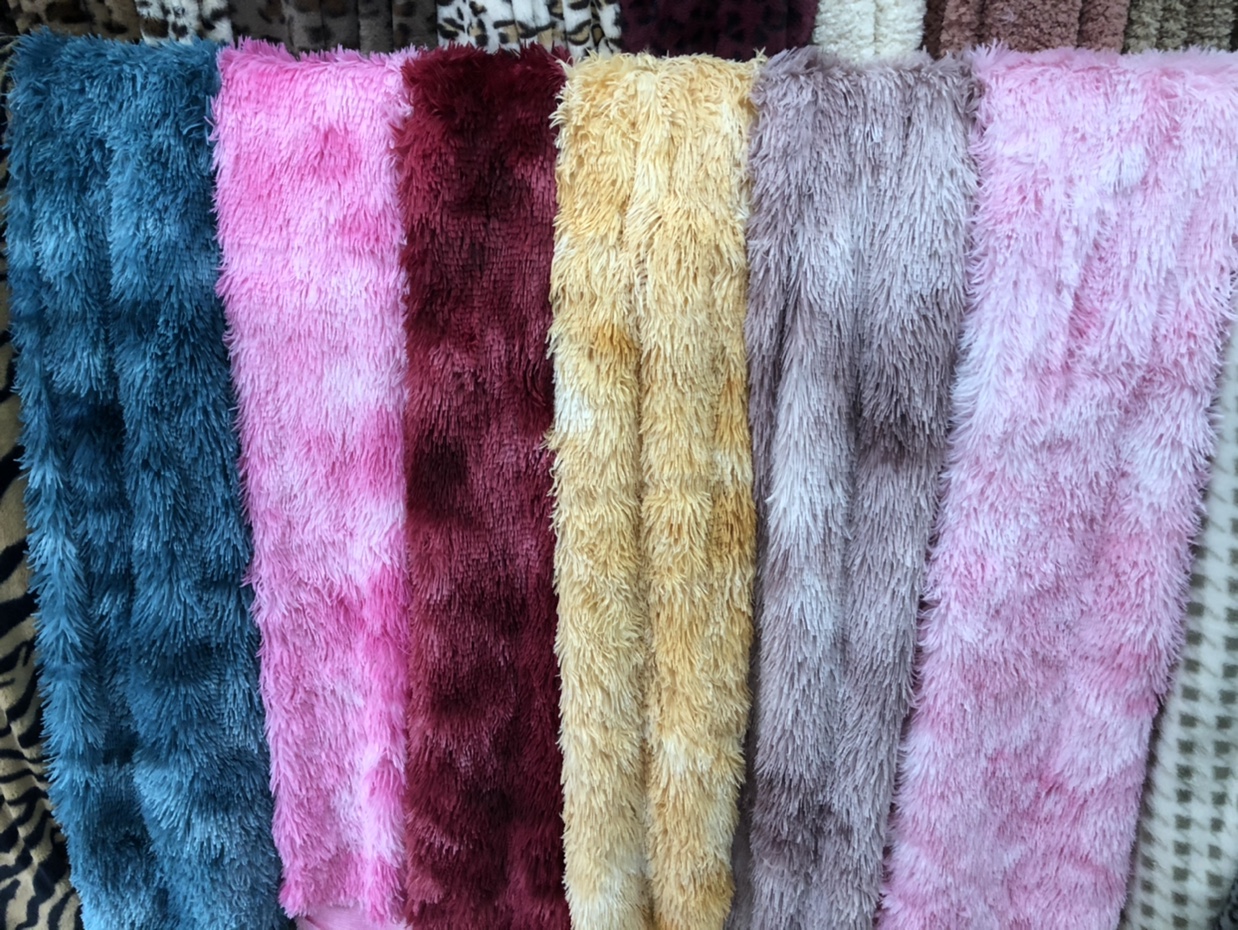 2020 New Foreign Trade Winter Hair Bib Tie Dye Contrast Color Forty Hair Warm Scarf Specification drawing