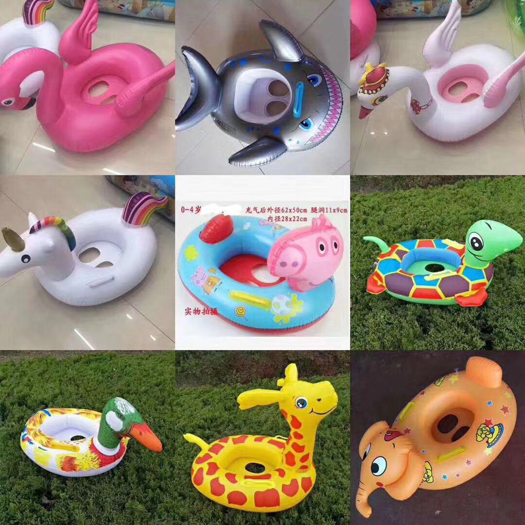 PVC inflatable children seat mermaid lead boat handle new animal seat circle manufacturers hot sales details Picture