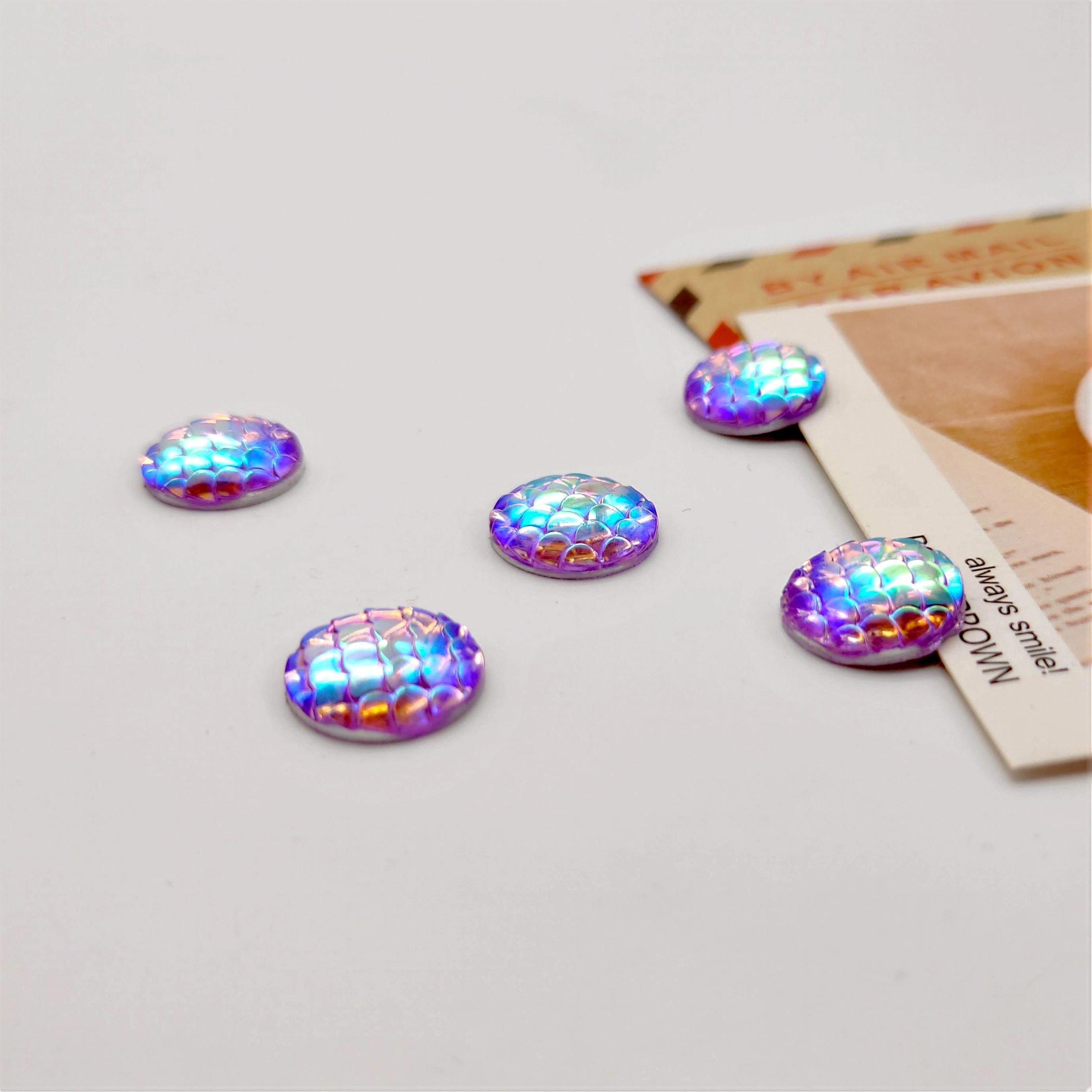 Resin round fish scale 12mm ring face, handcrafted diy hairpins, earrings, accessories, Hanfu accessories undefined