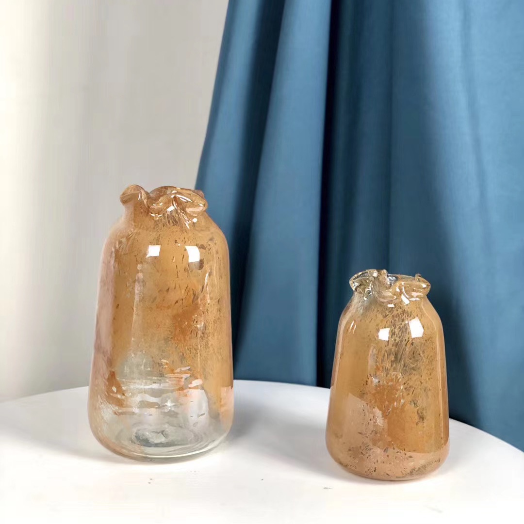 Hubei European light luxury style glass vases, home decorations, creative glass bottle flower arrangements, office ornaments, everlasting flower decorative glass handicrafts