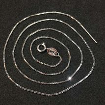 S925银饰品万能链带针项链穿孔链盒子链加针链DIY珍珠吊坠配件