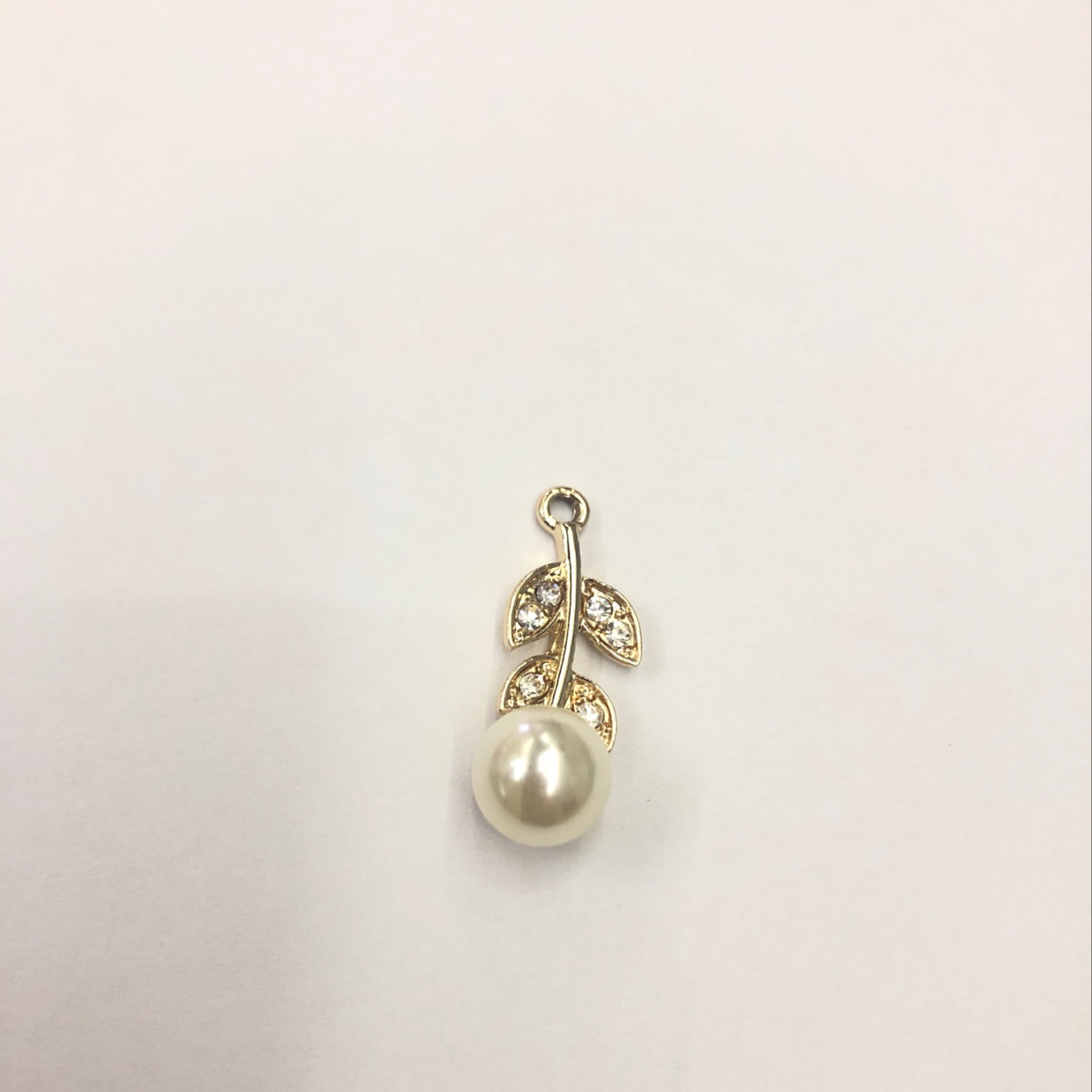 合金饰品配件 树叶镶钻珍珠精美挂件项链手链耳环发饰等配件