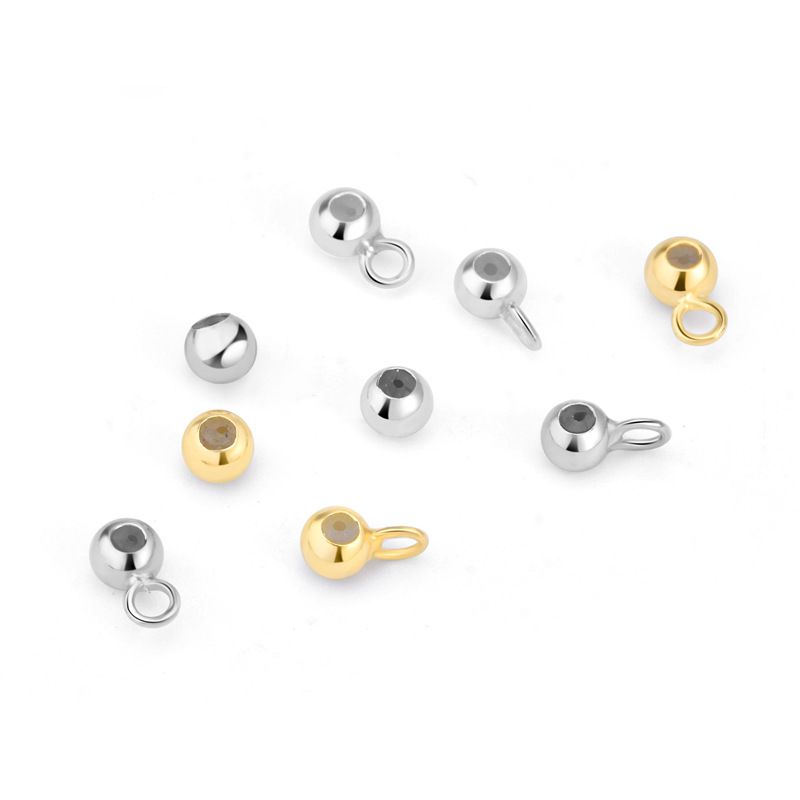S925 sterling silver silica gel positioning beads with ring adjustment beads accessories DIY necklace bracelet expansion beads wholesale thumbnail