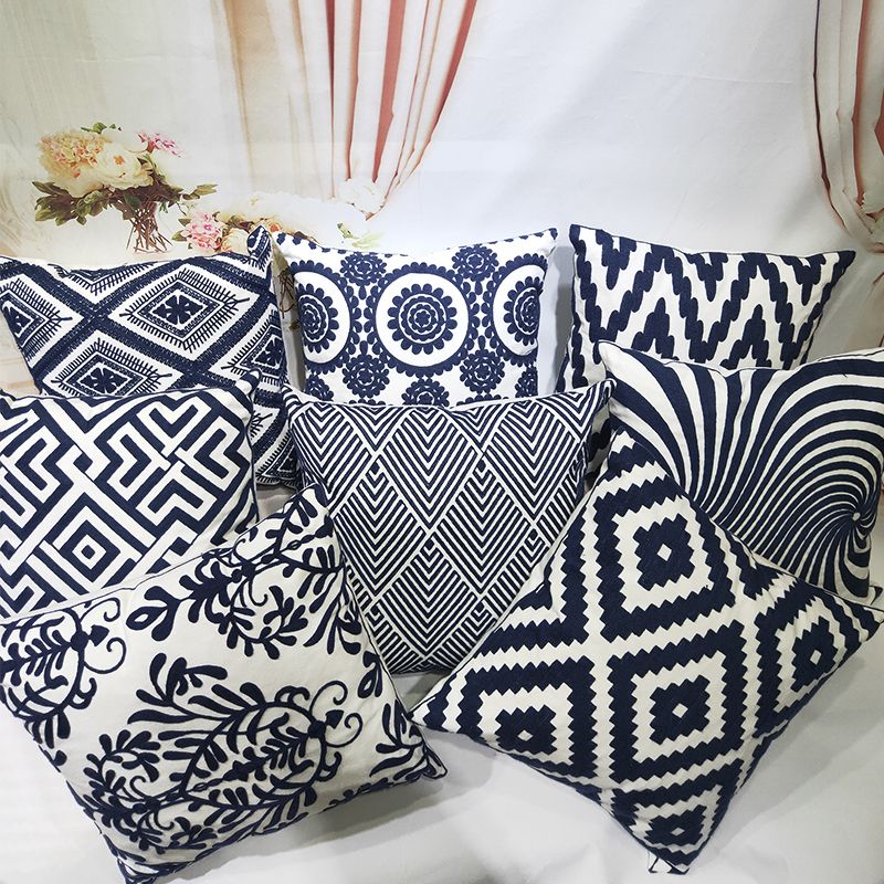 Norse wind embroidery fashionable pillow for office cushion for leaning on chair guard waist cushion sofa model between pillow manufacturer direct sale
