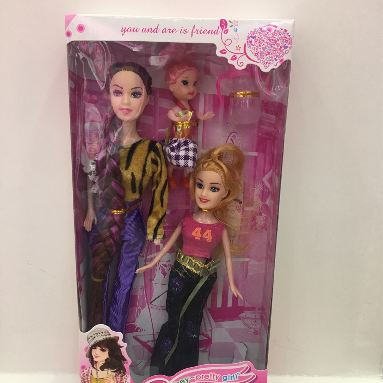 Barbie dolls set for three - person, medium - sized solid dolls