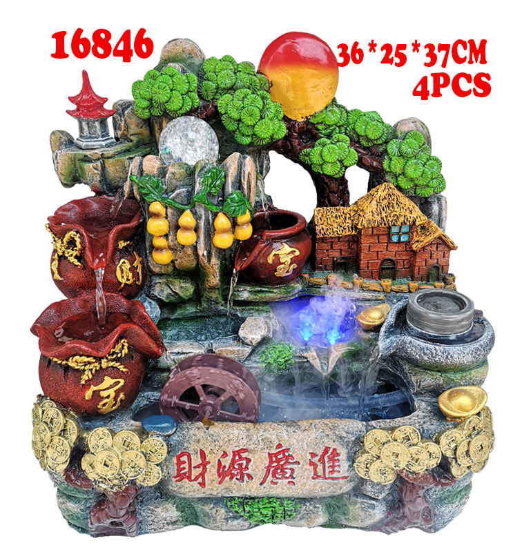 18835假山工艺品流水喷泉风水轮树脂摆件创意树脂工艺家居装饰品详情图6