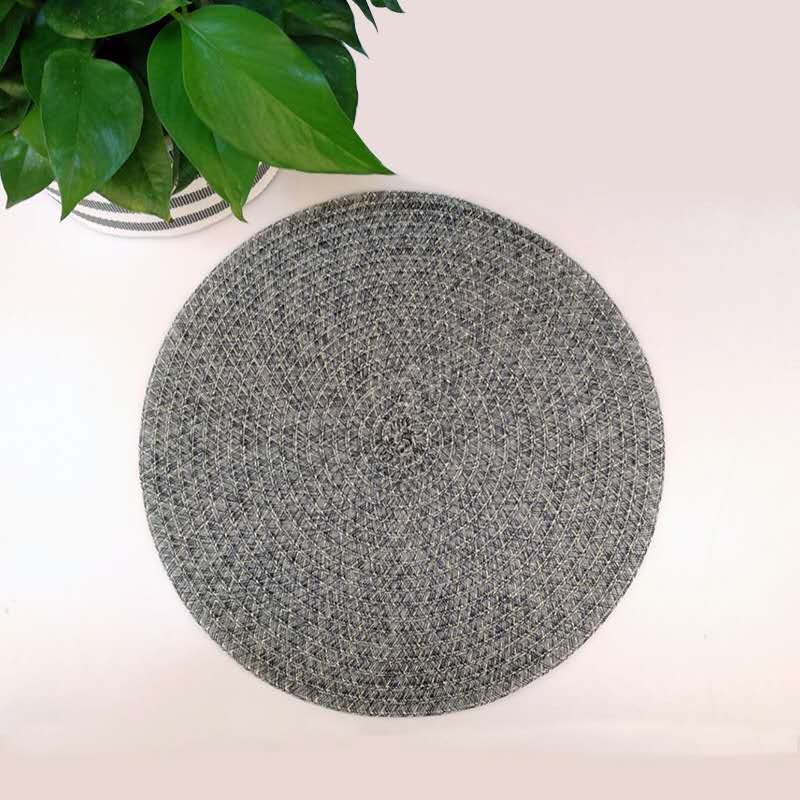 Xuan Ma Japanese Korean Style Round Placemat Tesla Placemat Solid Color Western Placemat Pvc Wear-Resistant Hotel Washable Placemat undefined