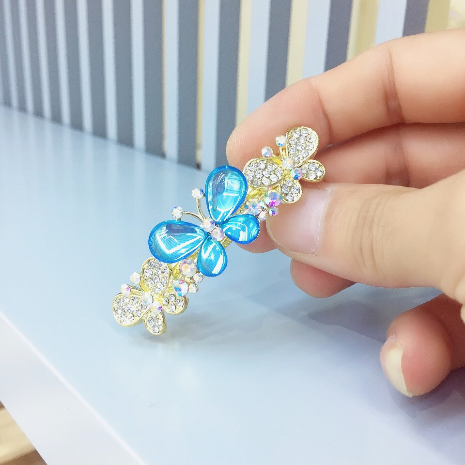 发夹后脑勺发卡顶夹蝴蝶结夹盘发夹水晶女卡子水钻头饰韩国成人发饰详情8