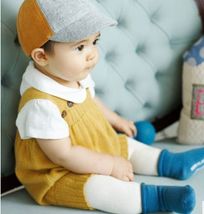 韩版婴儿衣服春秋新款男女宝宝连体哈衣儿童婴儿针织外出爬服