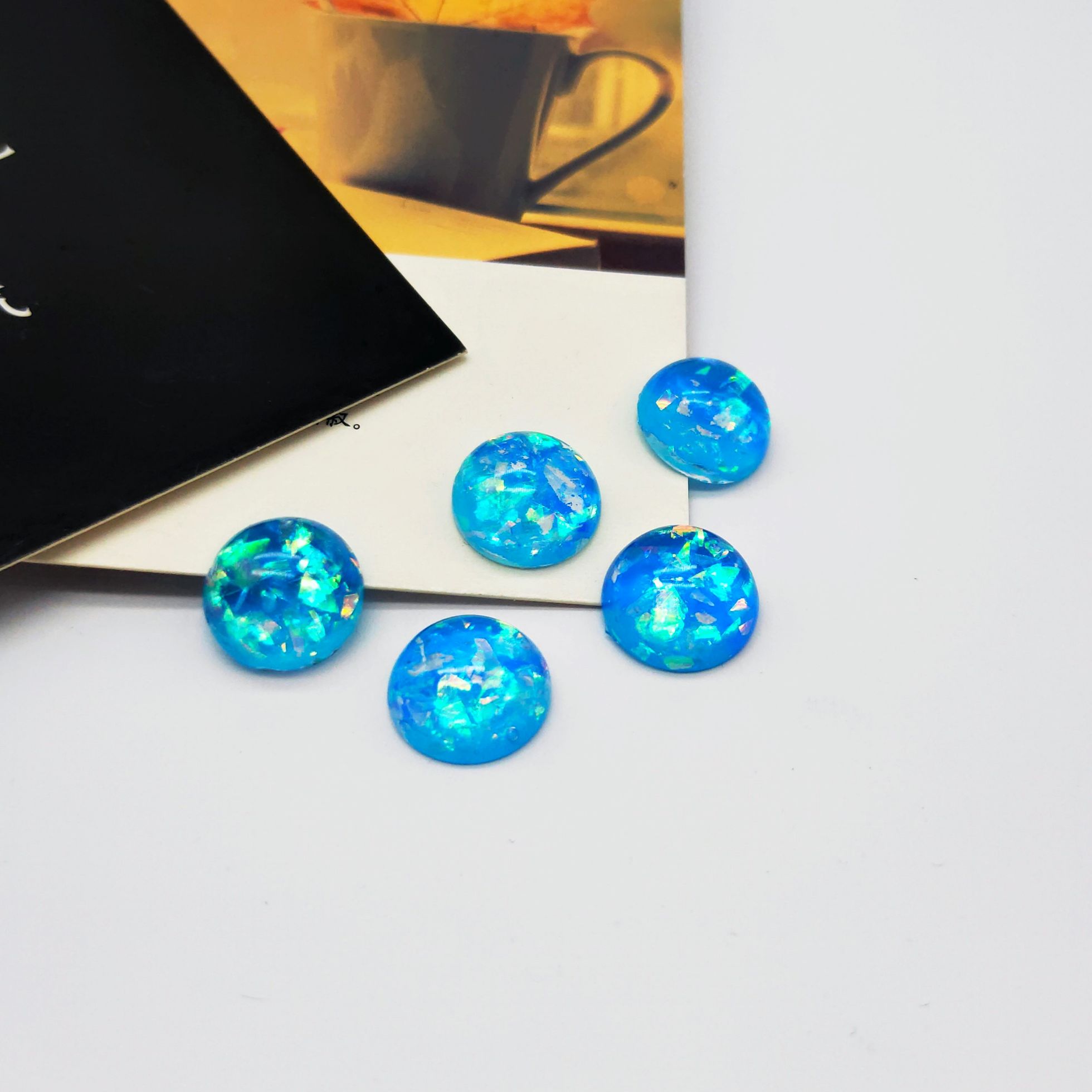 Hot-selling bestseller resin double-color matte finish round 20mm opal imitation handmade DIY craft jewelry accessory undefined