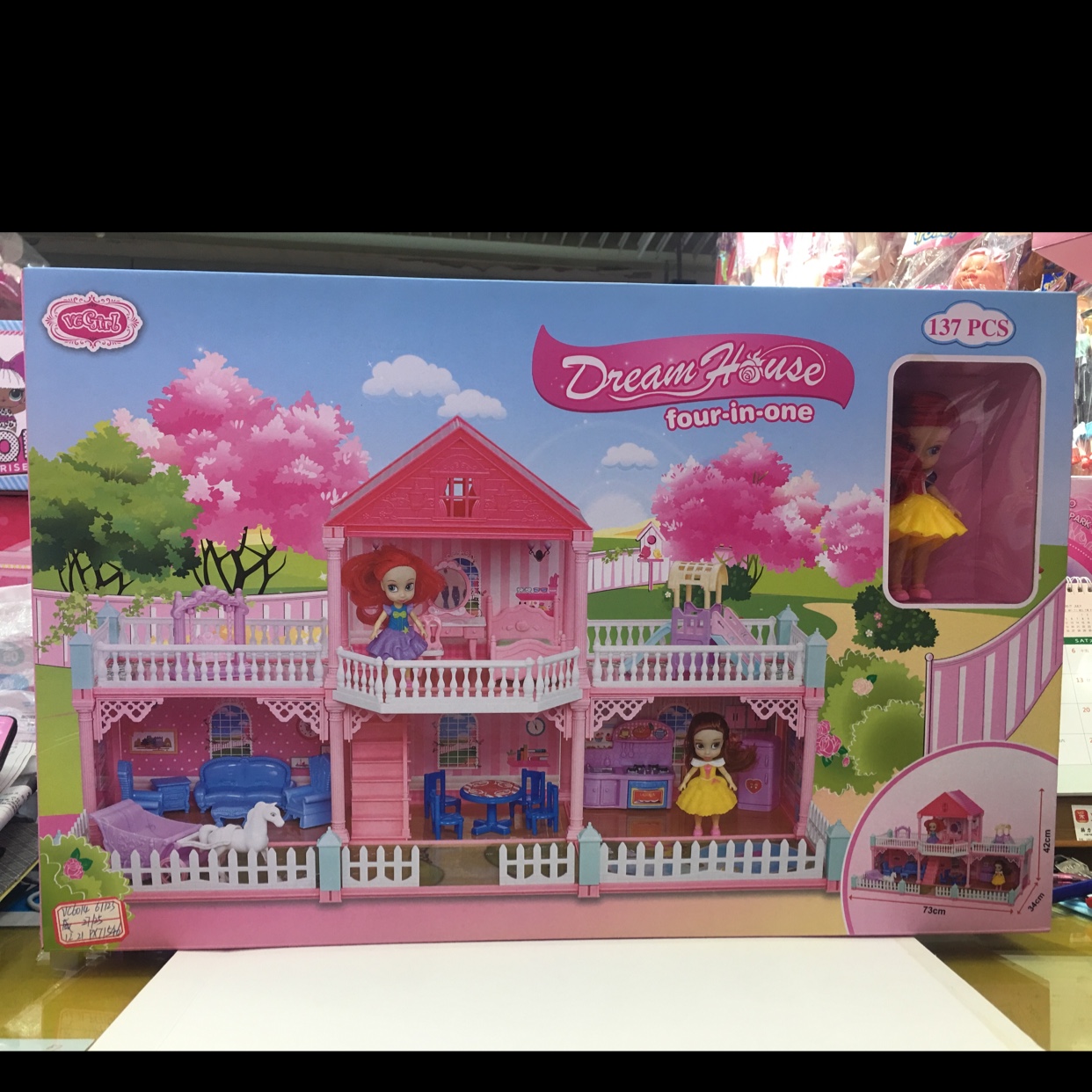 DIY assembled villa play house toys full figure