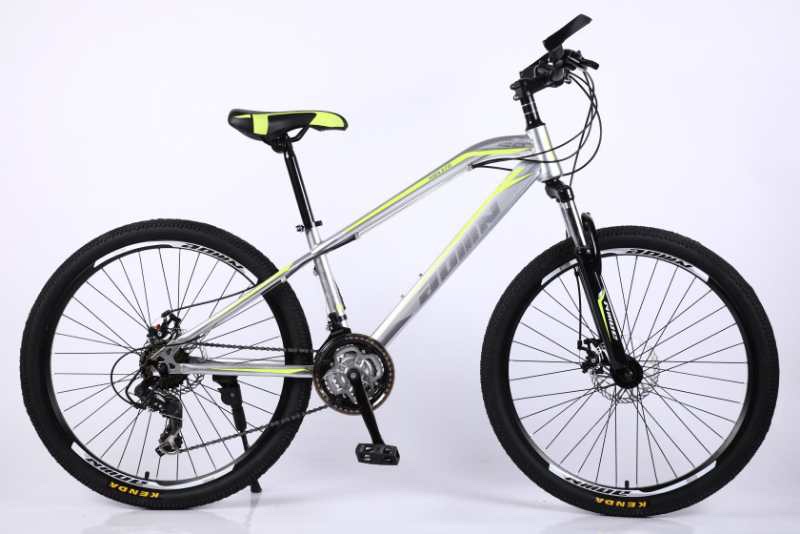 Mountain bike close-up showing carbon fiber frame details