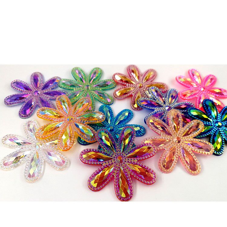 High quality acrylic drill colorful candy color AB color water drop flower stage decoration flower children DIY paste drill thumbnail