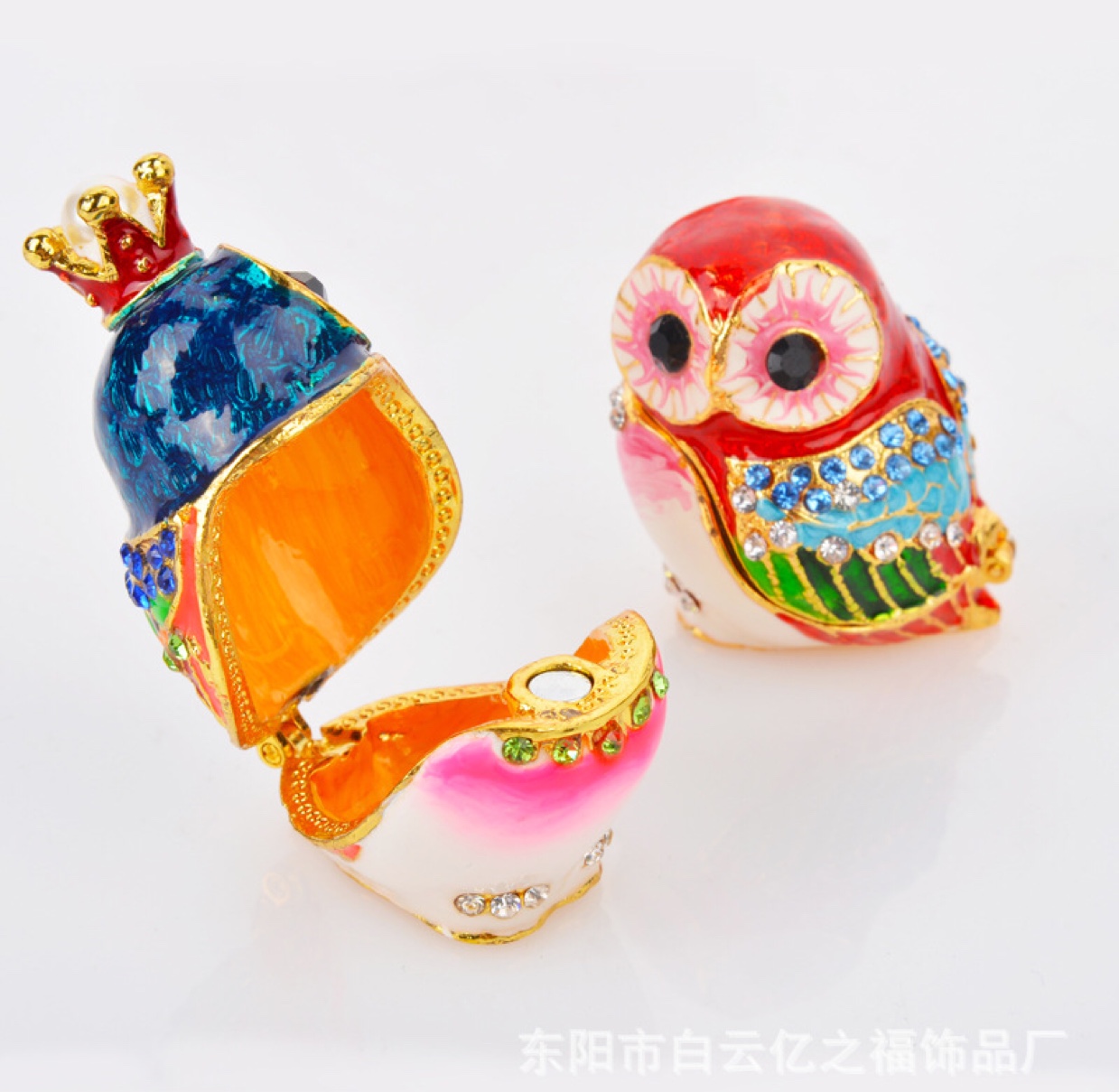 Korean popular owl crown owl factory direct sales of jewelry owls and diamond-encrusted jewelry owls Specification image