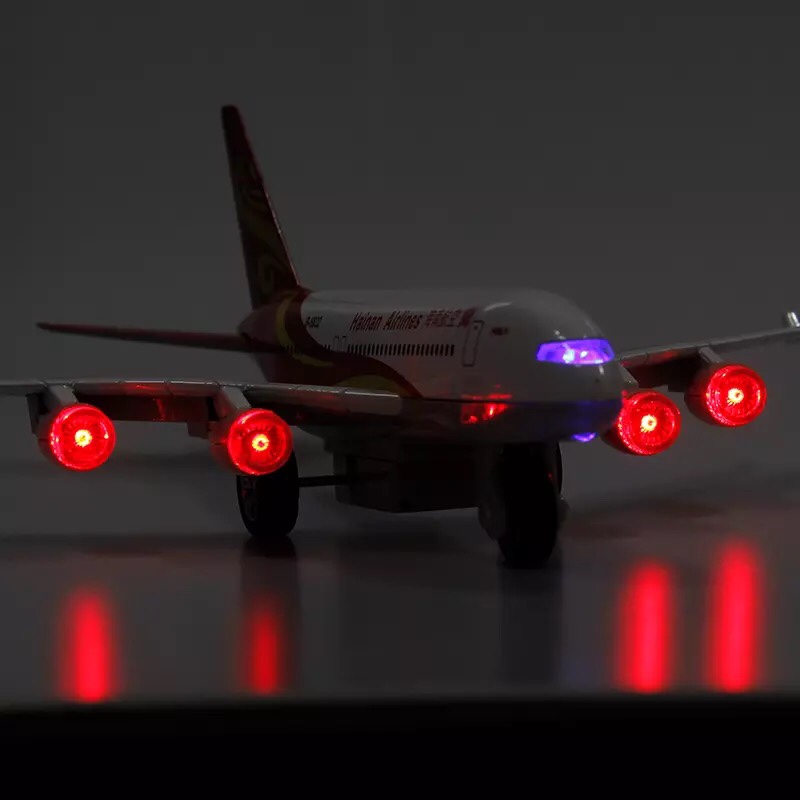 儿童金属仿真飞机南航民航客机玩具声光回力合金收藏摆设模型飞机详情图3