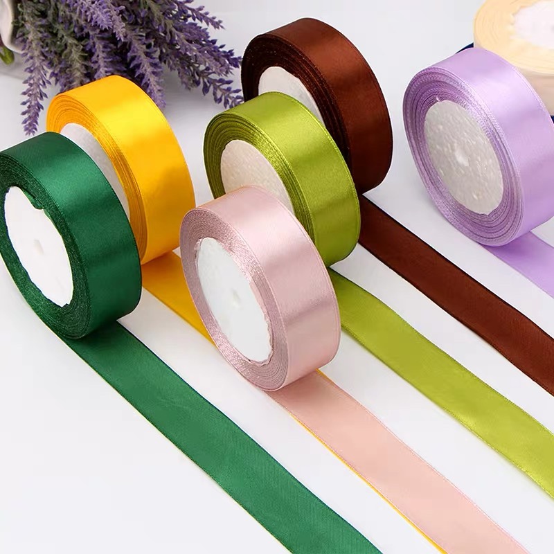 2.5cm silk ribbon, hand-made floral diy rose ribbon, fabric strip, wedding gift packaging tape details Picture
