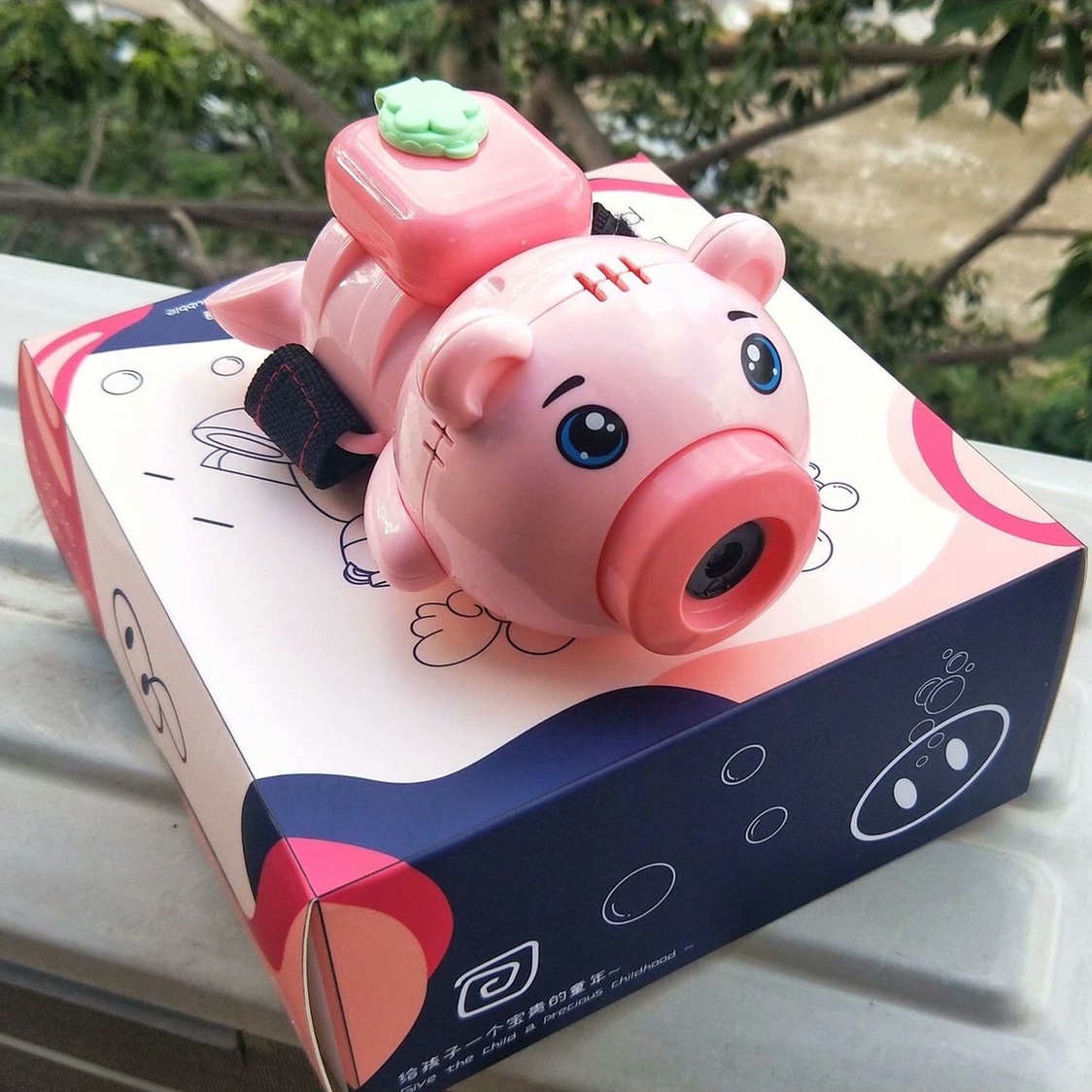 网红手带泡泡猪相机少女心儿童小猪便携全自动电动手表出泡泡玩具详情图6