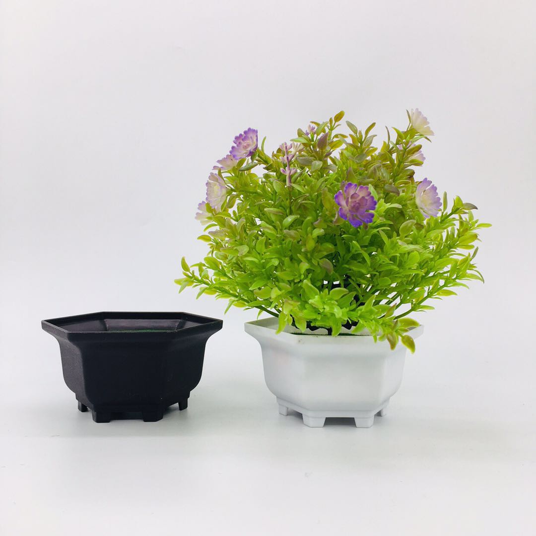 Factory direct sales of plastic flower POTS P007 plastic flower POTS, imitation porcelain flower POTS detail image 1