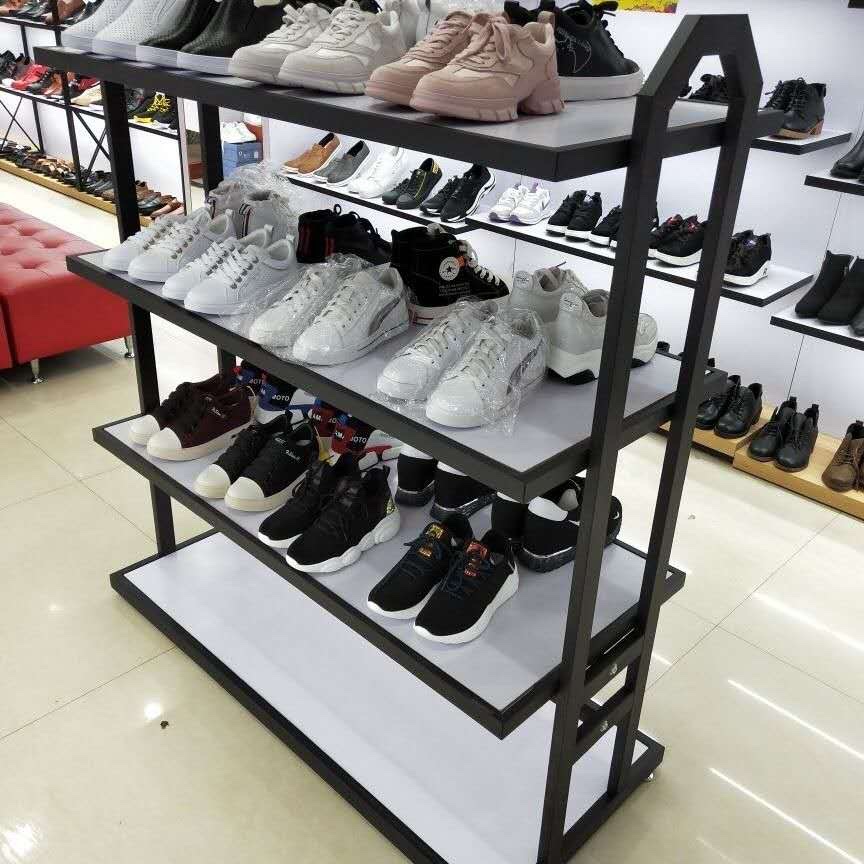 Centro comercial zapatería estante de zapatos estante de exhibición suelo multicapa tienda de ropa zapatos para niños estante de zapatos estante de bolsa comercial details Picture