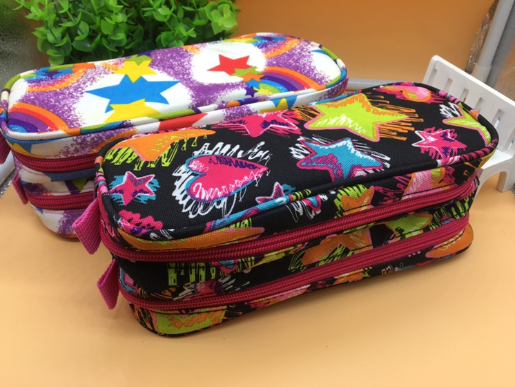 双拉笔袋大容量笔袋花色笔袋文具袋 文具包