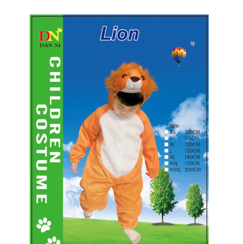 狮子儿童动物服装，现货尺码为110、120、130三个码混装80个一箱，也可混批欢迎选购详情图1