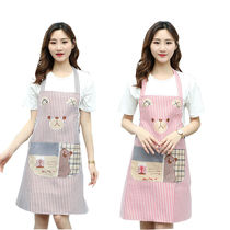 Summer thin cute apron men's and women's waterproof tarpaulin fashion hanging neck cartoon non-stick wool work clothes clothe
