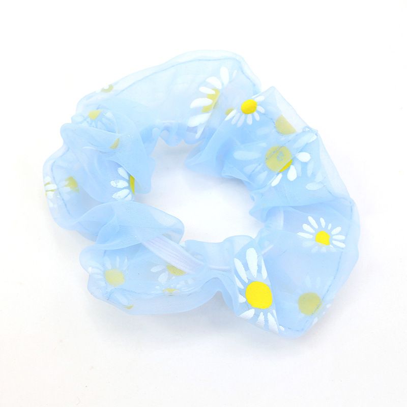 New Korean-style sweet and fresh Daisy fabric large intestine hair band, Japanese-style hair tie women's headwear, hair tie elastic band Specification image