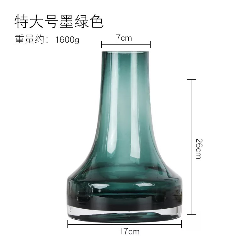 Modern, simple and fashionable home decoration, thickened conical small-mouth transparent glass vase, living room model room dining table decoration, factory direct sales and wholesale undefined