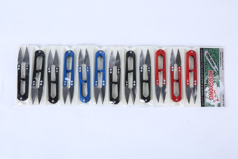 Manufacturer direct sale household spring yarn scissors 12 small scissors stainless steel wire scissors portable U-shaped wire cutter thumbnail